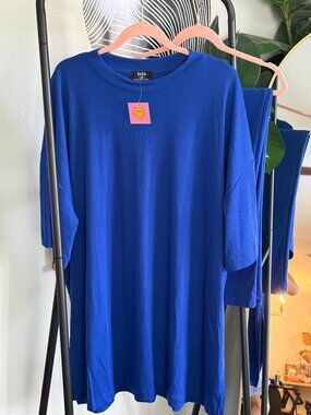 Dressed In Lala Lex Ribbed Playsuit in Royal Blue